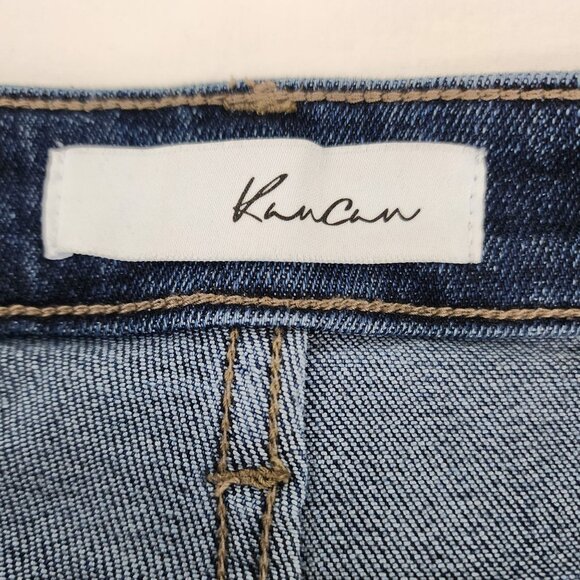 KanCan LA Constance Essentials High Rise Bootcut Jeans Side Slit Dark Wash Denim - Picture 16 of 16